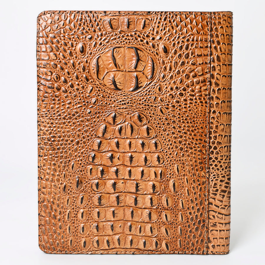 American Darling Portfolio Bag Hand Tooled Crocodile Embossed Genuine Leather Western Women | Student for Sketches