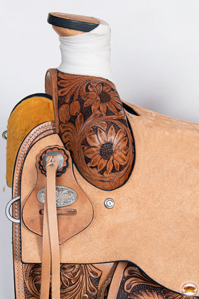 HILASON Western Ranch Roping Cowboy Horse Saddle American Leather Tan