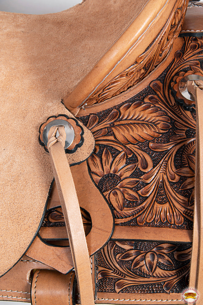 HILASON Western Ranch Roping Cowboy Horse Saddle American Leather Tan