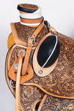 HILASON Western Ranch Roping Cowboy Horse Saddle American Leather Tan