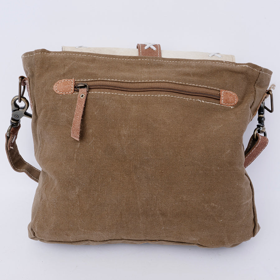 Ohlay Bags KB122 Cross Body Ii Upcycled Wool Canvas Hair-On Genuine Leather Women Bag Western Handbag Purse