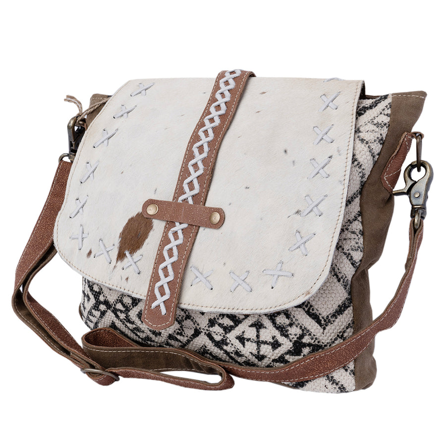 Ohlay Bags KB122 Cross Body Ii Upcycled Wool Canvas Hair-On Genuine by Hilason – Cowboy and equestrian accessories