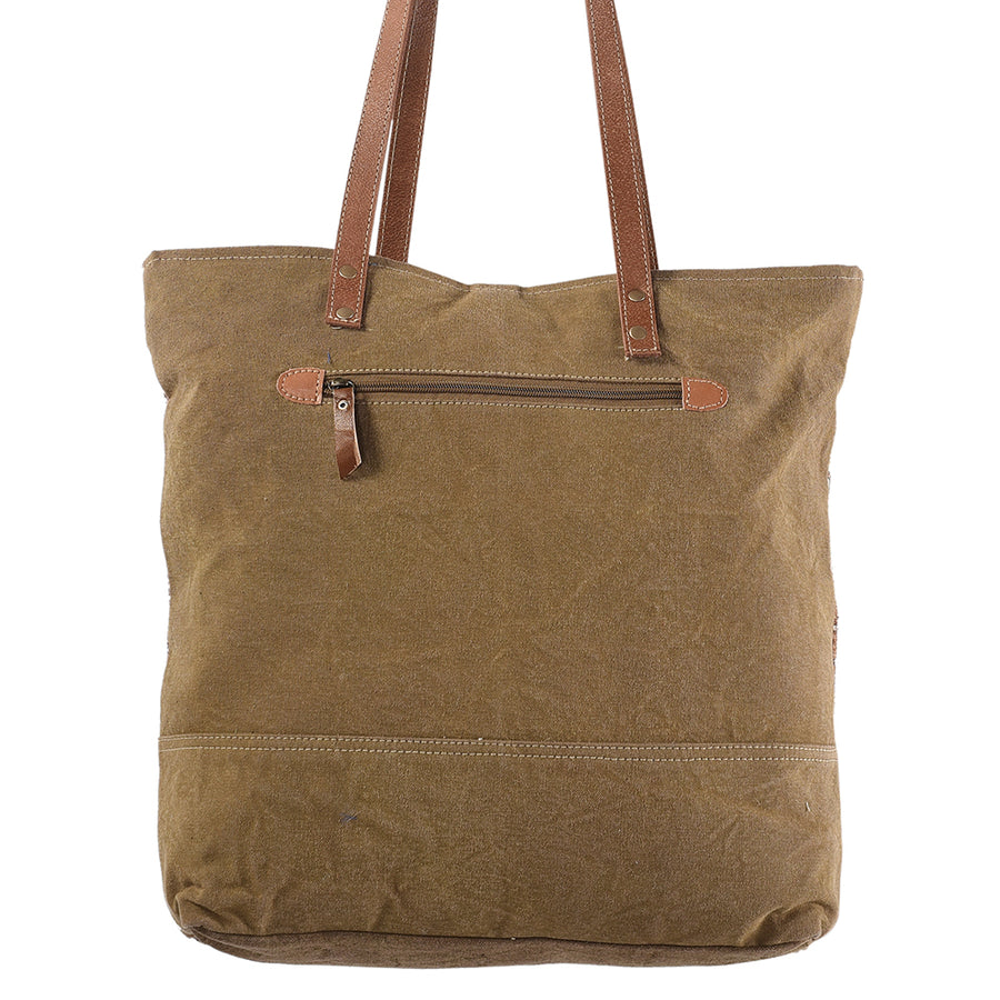 OHLAY KB237 TOTE Upcycled Wool Canvas Hair-on Genuine Leather women bag western handbag purse