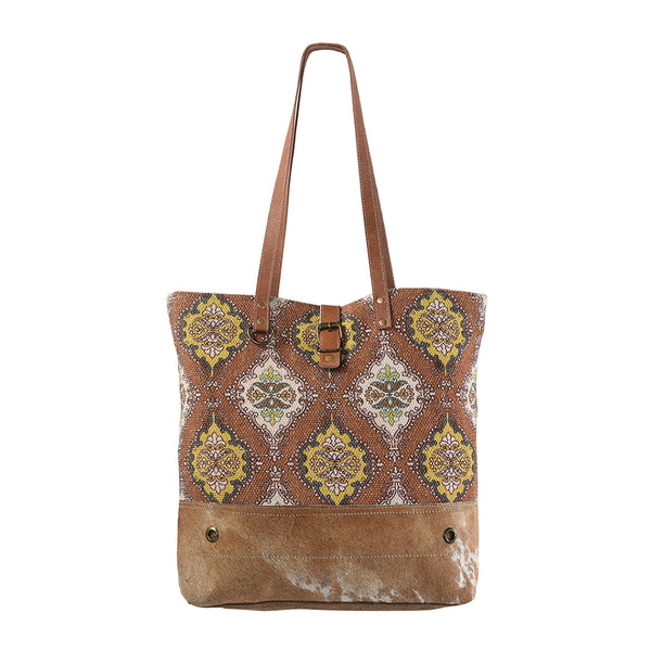 OHLAY KB237 TOTE Upcycled Wool Canvas Hair-on Genuine Leather women by Hilason – Cowboy and equestrian accessories