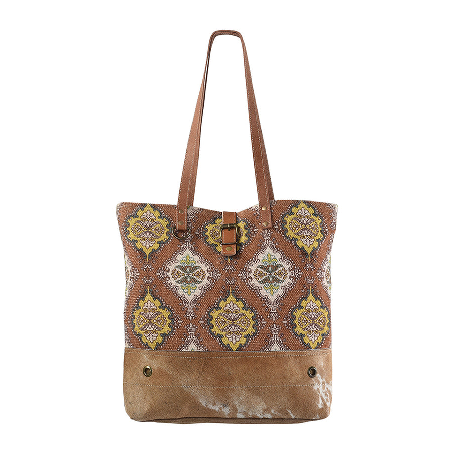 OHLAY KB237 TOTE Upcycled Wool Canvas Hair-on Genuine Leather women by Hilason – Cowboy and equestrian accessories