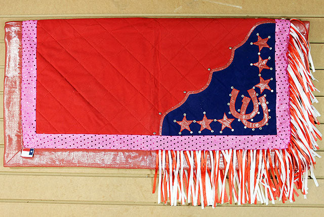 Csb920 Hilason Western Show Barrel Racing Rodeo Saddle Blanket Pad Pink & Blue