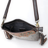 Ohlay Bags SKBA116 Cross Body I Hand Tooled Hair-On Genuine Leather Women Bag Western Handbag Purse