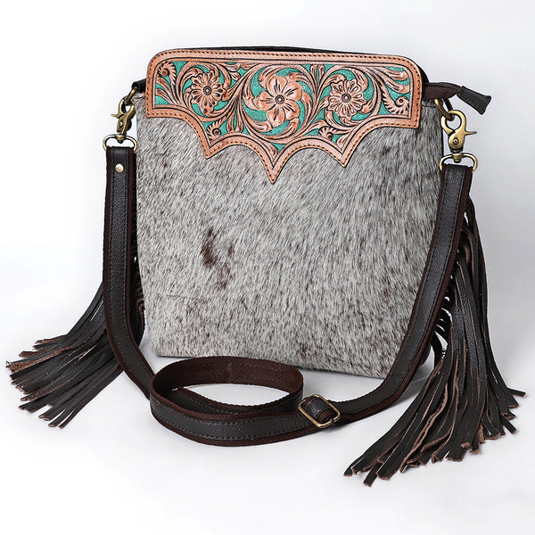 Ohlay Bags SKBA116 Cross Body I Hand Tooled Hair-On Genuine Leather by Hilason – Cowboy and equestrian accessories