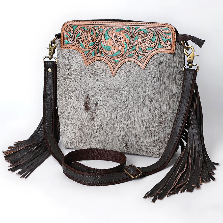 Ohlay Bags SKBA116 Cross Body I Hand Tooled Hair-On Genuine Leather by Hilason – Cowboy and equestrian accessories