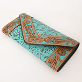 OHLAY WALLET Hand Tooled Embossed  Genuine Leather women bag western handbag purse