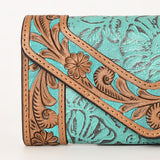 OHLAY WALLET Hand Tooled Embossed  Genuine Leather women bag western handbag purse