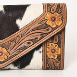 OHLAY WALLET Hand Tooled Hair-on Genuine Leather women bag western handbag purse