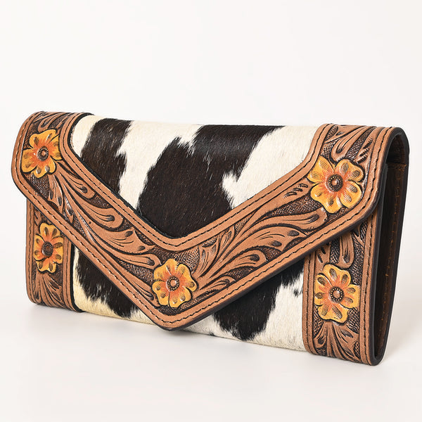 OHLAY WALLET Hand Tooled Hair-on Genuine Leather women bag western handbag purse - Uhorse