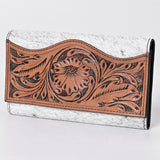 OHLAY WALLET Hand Tooled Hair-on Genuine Leather women bag western handbag purse