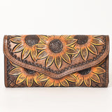 OHLAY WALLET Hand Tooled  Genuine Leather women bag western handbag purse