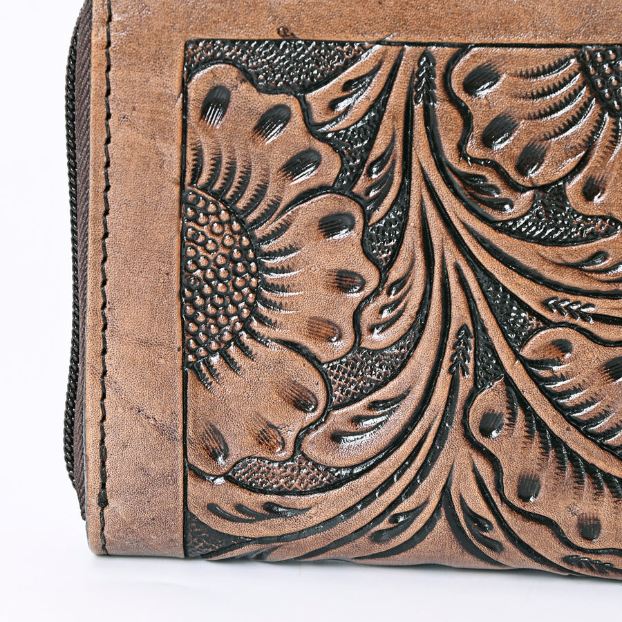 OHLAY Wallet Hand Tooled Genuine Leather Women Bag Western Handbag Purse | Womens Handbags |Leather Belt for Summer