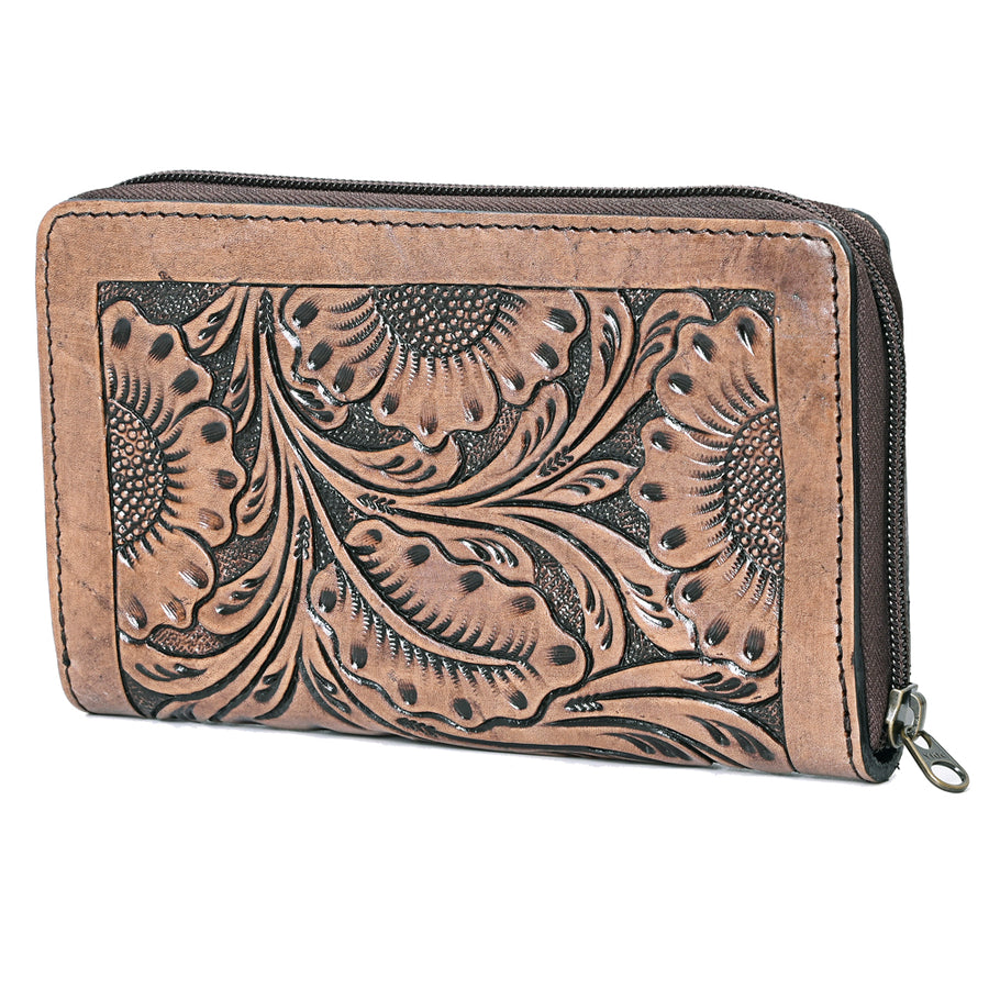 OHLAY WALLET Hand Tooled Genuine Leather women bag western handbag purse - Uhorse