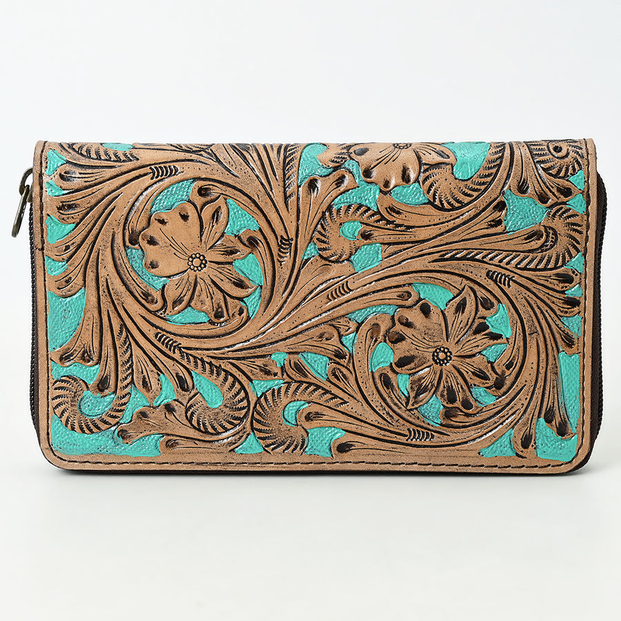OHLAY Wallet Hand Tooled Genuine Leather Women Bag Western Handbag Purse | Womens Handbags |Leather Belt for Summer