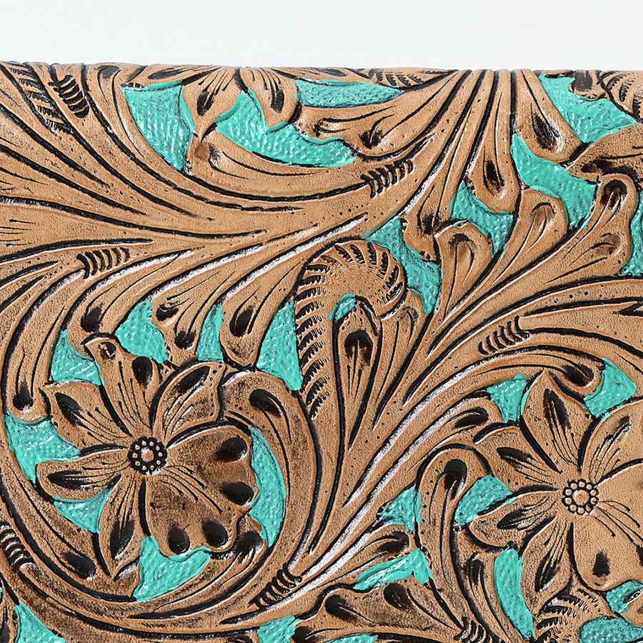 OHLAY Wallet Hand Tooled Genuine Leather Women Bag Western Handbag Purse | Womens Handbags |Leather Belt for Summer