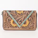 OHLAY WALLET Hand Tooled  Genuine Leather women bag western handbag purse