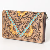 OHLAY WALLET Hand Tooled  Genuine Leather women bag western handbag purse