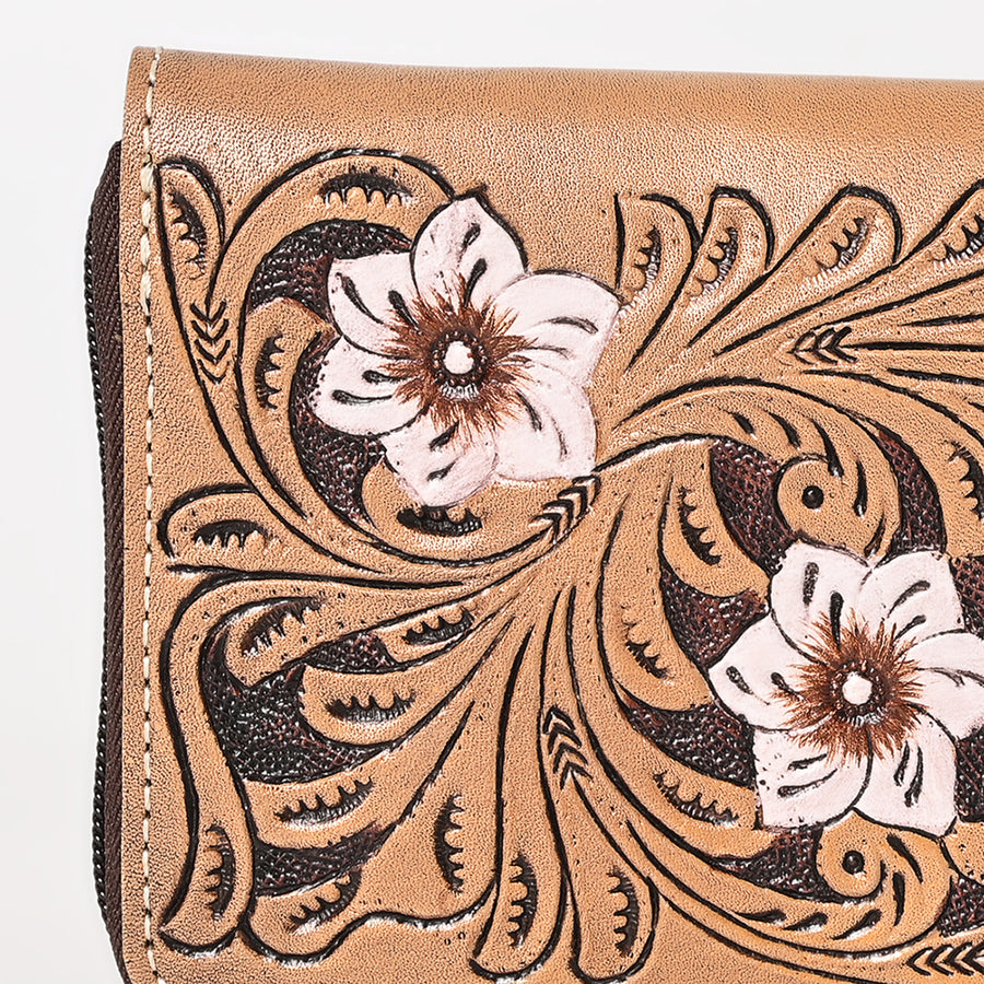OHLAY Wallet Hand Tooled Genuine Leather Women Bag Western Handbag Purse | Womens Handbags |Leather Belt for Summer