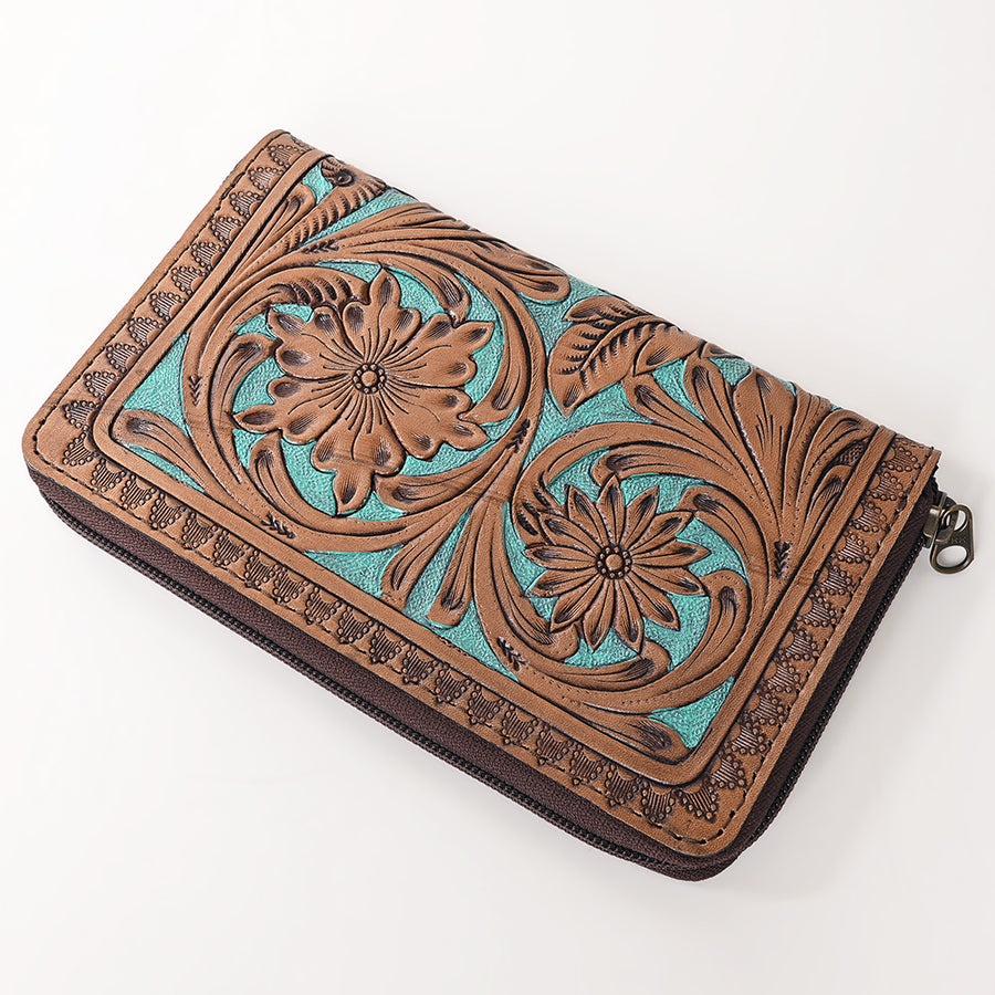 OHLAY Wallet Hand Tooled Genuine Leather Women Bag Western Handbag Purse | Womens Handbags |Leather Belt for Summer
