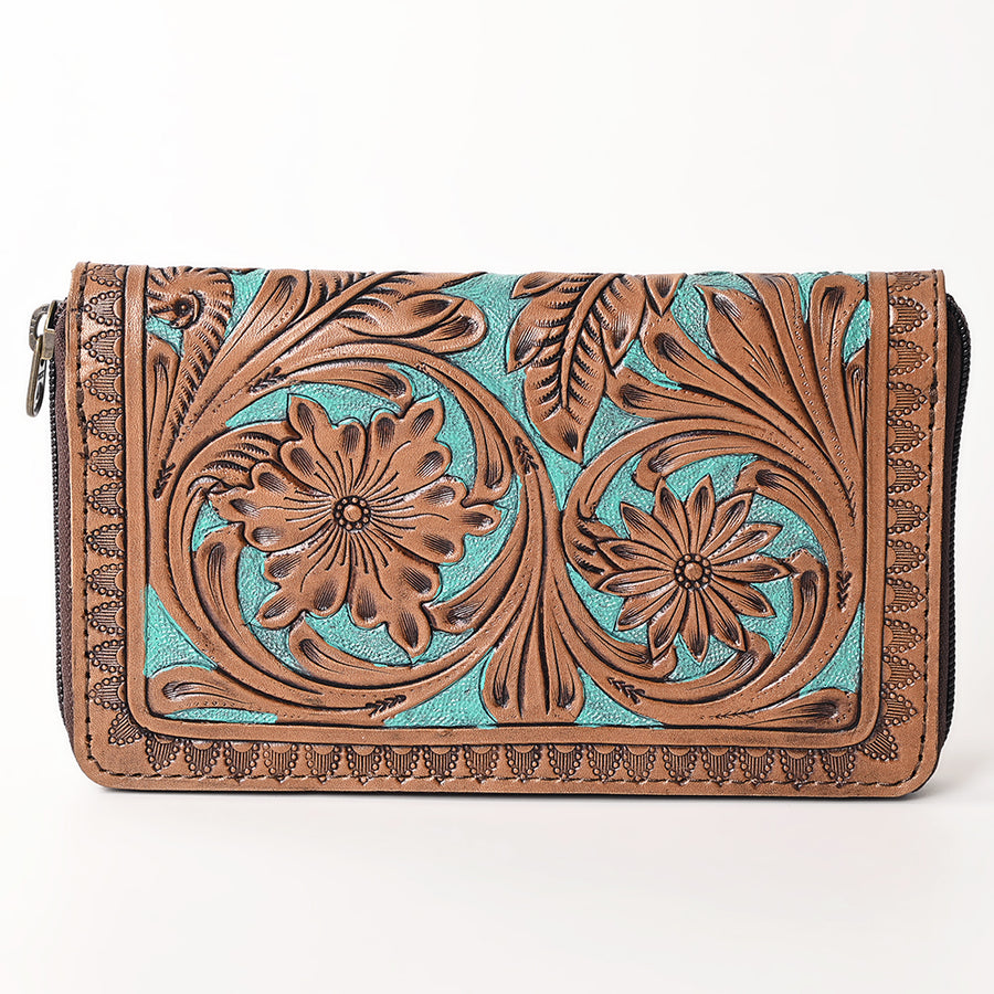 OHLAY Wallet Hand Tooled Genuine Leather Women Bag Western Handbag Purse | Womens Handbags |Leather Belt for Summer