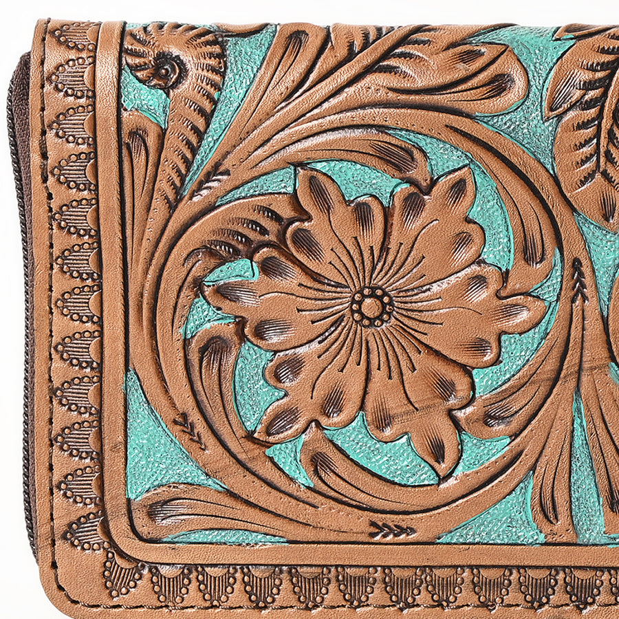 OHLAY Wallet Hand Tooled Genuine Leather Women Bag Western Handbag Purse | Womens Handbags |Leather Belt for Summer