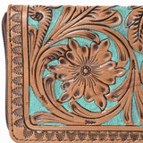 OHLAY WALLET Hand Tooled  Genuine Leather women bag western handbag purse