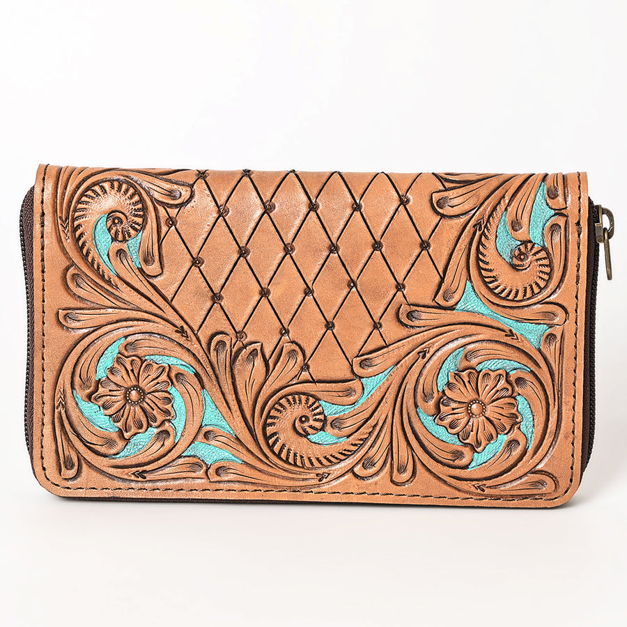 OHLAY Wallet Hand Tooled Genuine Leather Women Bag Western Handbag Purse | Womens Handbags |Leather Belt for Summer