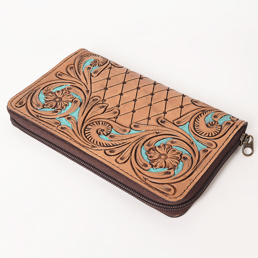 OHLAY Wallet Hand Tooled Genuine Leather Women Bag Western Handbag Purse | Womens Handbags |Leather Belt for Summer