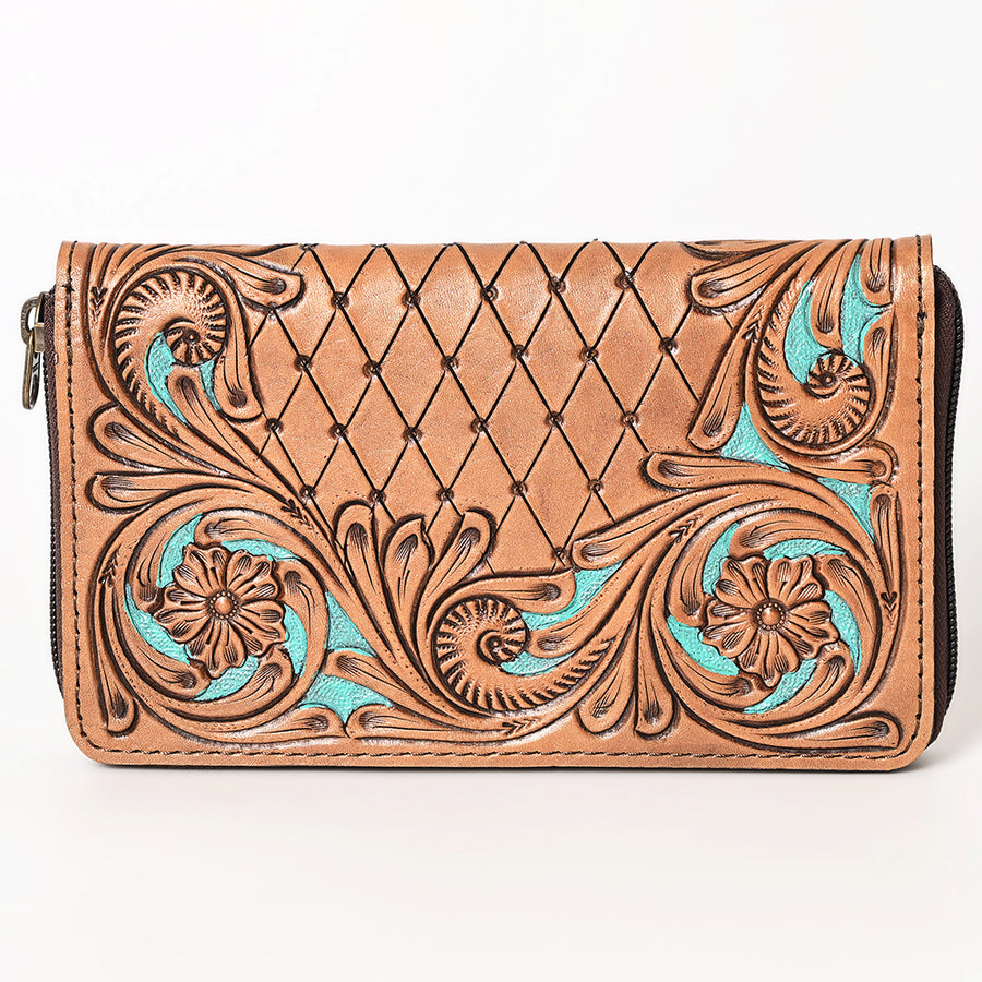 OHLAY Wallet Hand Tooled Genuine Leather Women Bag Western Handbag Purse | Womens Handbags |Leather Belt for Summer