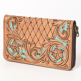 OHLAY WALLET Hand Tooled  Genuine Leather women bag western handbag purse