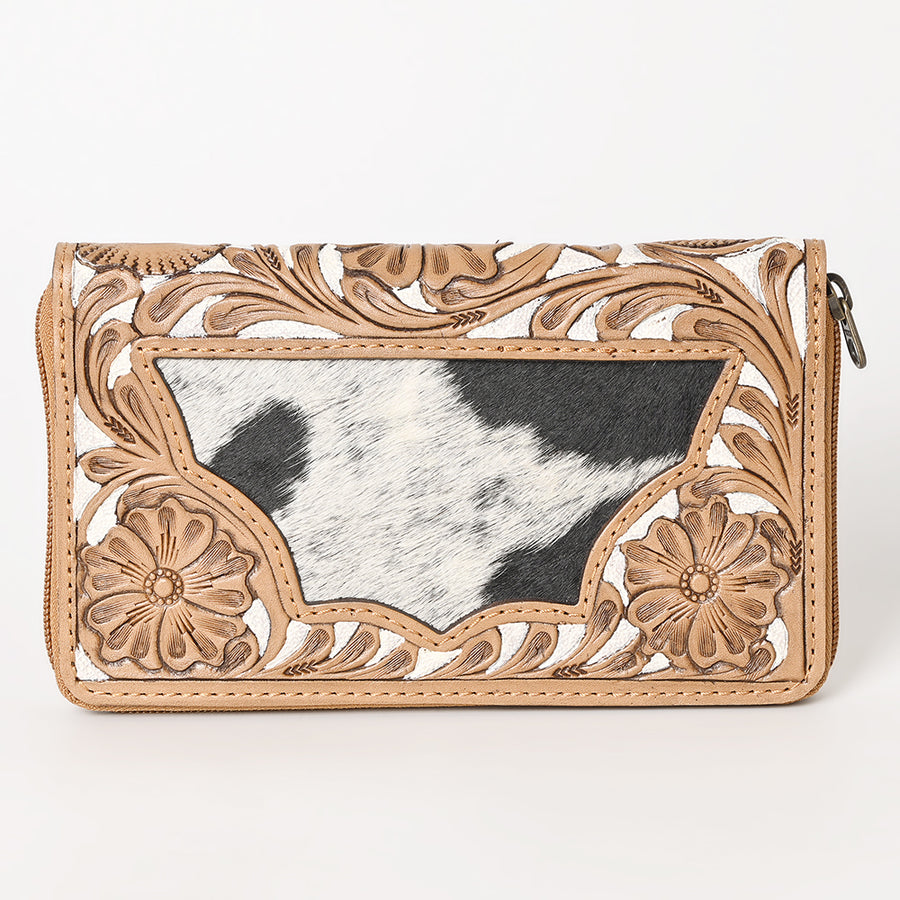 OHLAY Wallet Hand Tooled Hair-On Genuine Leather Women Bag Western Handbag Purse | Womens Handbags |Leather Belt for Summer