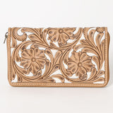 OHLAY WALLET Hand Tooled Hair-on Genuine Leather women bag western handbag purse