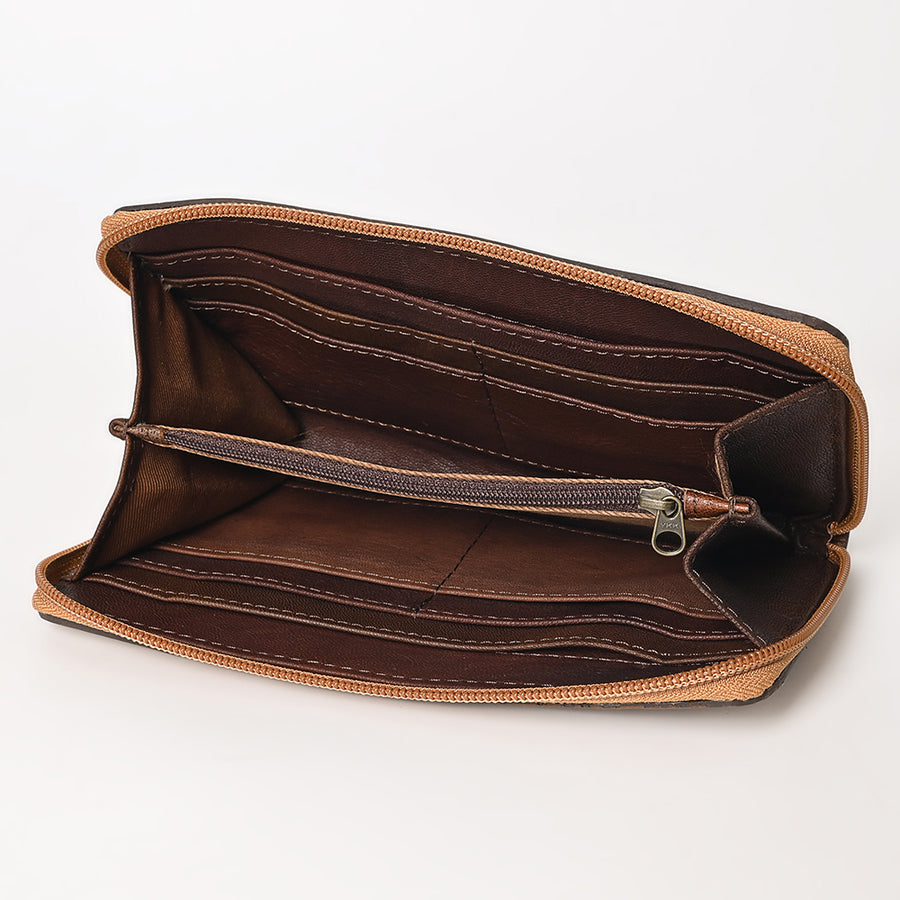 OHLAY Wallet Hand Tooled Hair-On Genuine Leather Women Bag Western Handbag Purse | Womens Handbags |Leather Belt for Summer