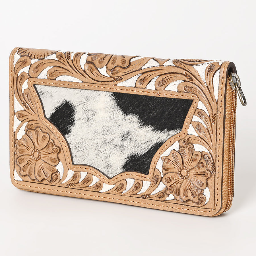 OHLAY WALLET Hand Tooled Hair-on Genuine Leather women bag western handbag purse - Uhorse