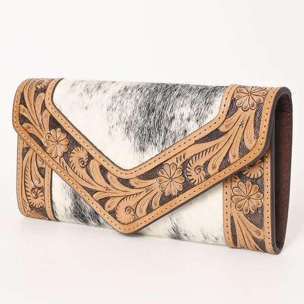 OHLAY WALLET Hand Tooled Hair-on Genuine Leather women bag western handbag purse - Uhorse
