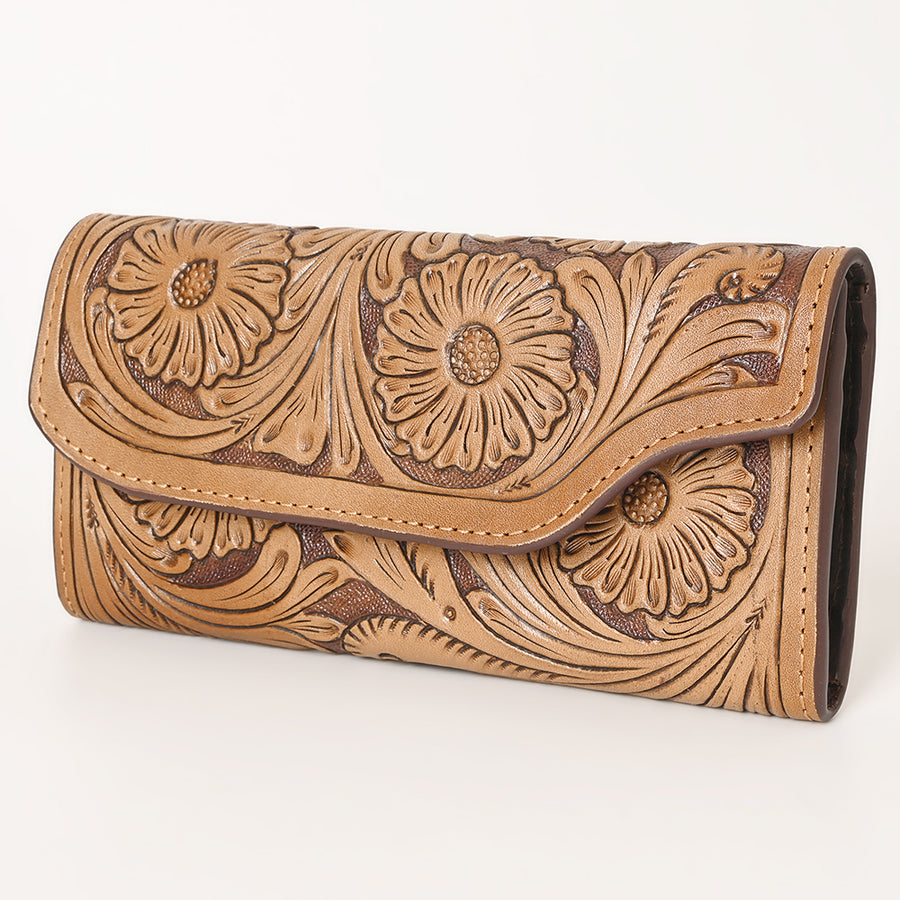 OHLAY WALLET Hand Tooled Hair-on Genuine Leather women bag western handbag purse - Uhorse
