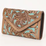 OHLAY WALLET Hand Tooled Hair-on Genuine Leather women bag western handbag purse