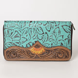 OHLAY WALLET Hand Tooled Embossed Hair-on Genuine Leather women bag western handbag purse