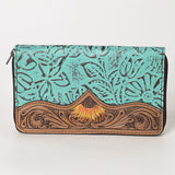 OHLAY WALLET Hand Tooled Embossed Hair-on Genuine Leather women bag western handbag purse