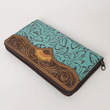 OHLAY WALLET Hand Tooled Embossed Hair-on Genuine Leather women bag western handbag purse