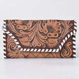 OHLAY WALLET Hand Tooled Hair-on Genuine Leather women bag western handbag purse