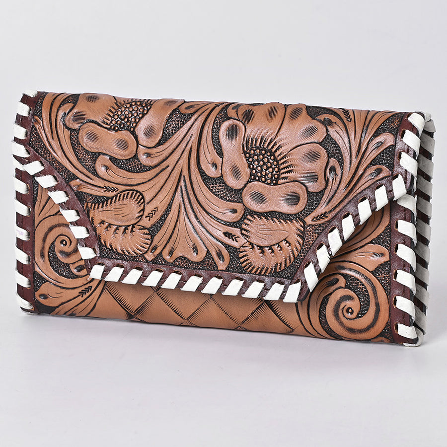 OHLAY WALLET Hand Tooled Hair-on Genuine Leather women bag western handbag purse - Uhorse