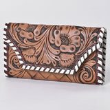 OHLAY WALLET Hand Tooled Hair-on Genuine Leather women bag western handbag purse