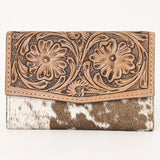 OHLAY WALLET Hand Tooled Hair-on Genuine Leather women bag western handbag purse