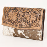 OHLAY WALLET Hand Tooled Hair-on Genuine Leather women bag western handbag purse