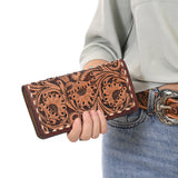 OHLAY WALLET Hand Tooled  Genuine Leather women bag western handbag purse